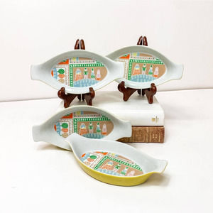 60's Shafford The Little Farm Au Gratin Oven-to-Table Dishes. Set of4.